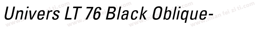 Univers LT 76 Black Oblique字体转换